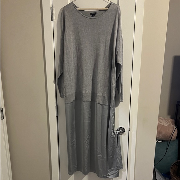 J. Jill Wearever Collection Gray Long Sleeve Dress - Picture 2 of 7